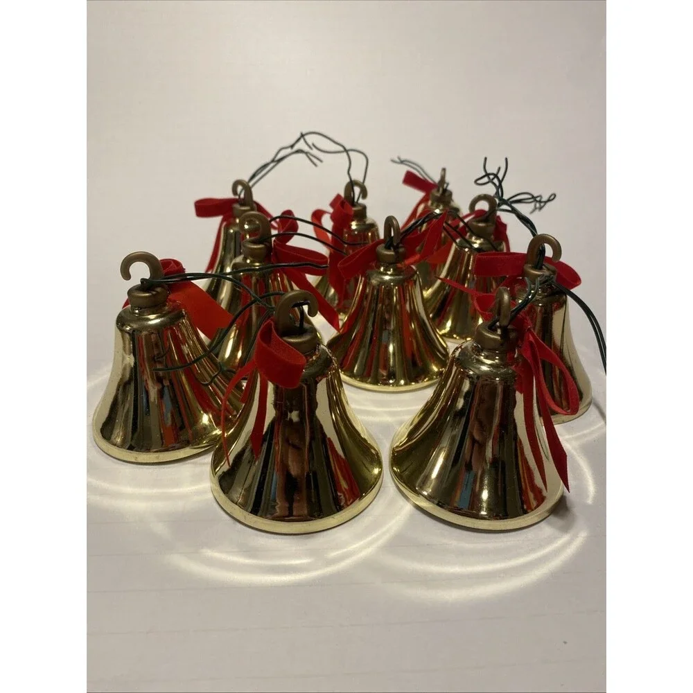 10 Brass Christmas Bells For String Light Repair Crafting Ornament Holiday 2